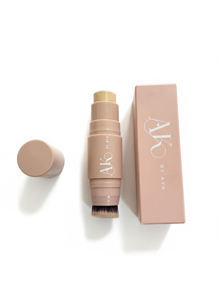 Highlighter stick with brush